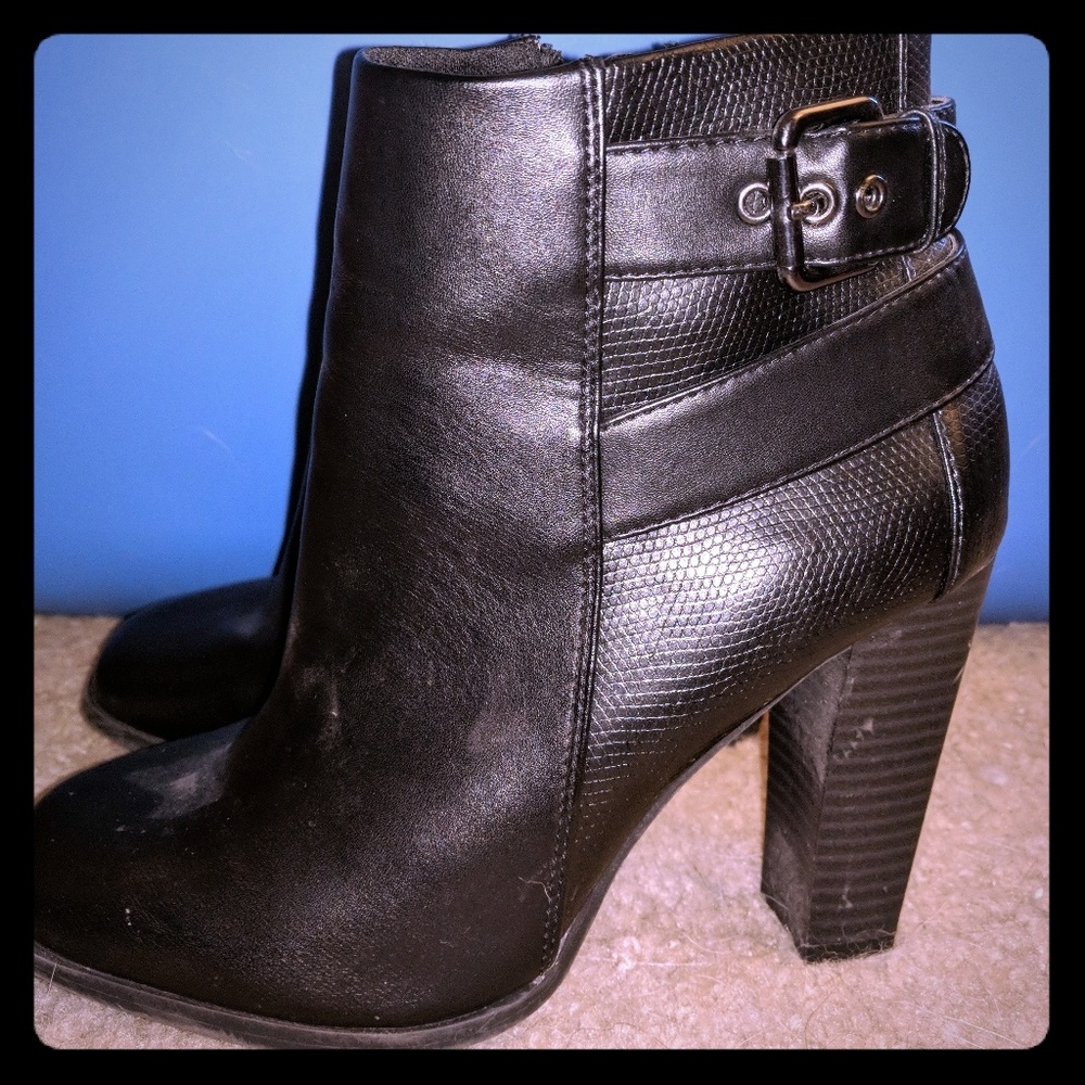 Snake skin print booties